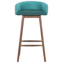 Sgabello con Schienale in Legno e Tessuto 57,5x54x95 cm  Oslo Verde