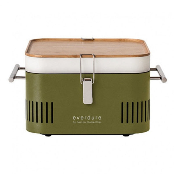 sconto Barbecue Portatile a Carbone Carbonella 42,5x34,7x 23 cm in Metallo Cube Khaki