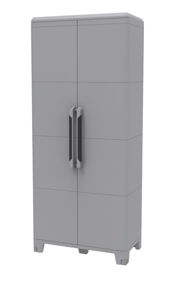 Armadio Portascope Modulare da Esterno 78x43,6x184,4 cm 2 Ante 3 Ripiani in Polipropilene Transforming Grigio e Nero prezzo
