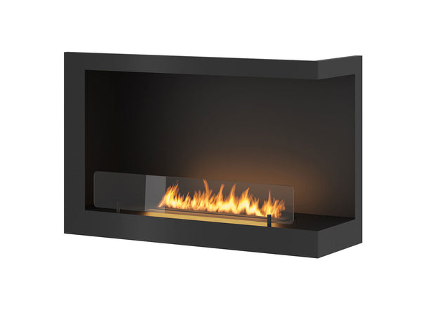 acquista Camino a Bioetanolo da Incasso 84x54 cm Inside P800 V1 Angolo a Destra Nero con Vetro