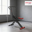 Macchina Total Crunch Pieghevole 57x105x115 cm con Seduta Regolabile in Metallo e Plastica Rosso      