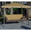 Pagoda a Dondolo 3 Posti in Ferro con Rivestimento Seduta e Funzione Letto 247X138X201 Cm