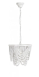 Lampadario Pearl 1 Luce Ø35x31,5 cm E27 in Acciaio e MDF