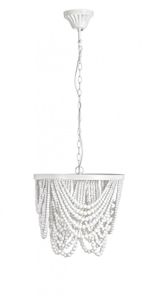 prezzo Lampadario Pearl 1 Luce Ø35x31,5 cm E27 in Acciaio e MDF