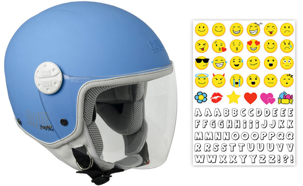 online Casco Demi-Jet per Bambini Visiera Lunga CGM Varadero Smile 206S Azzurro Opaco