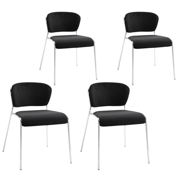 Set 4 Sedie in Metallo e Poliestere Nere acquista