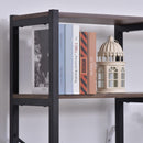 Libreria 6 Ripiani 100x30x182 cm in Legno e Metallo  Nera