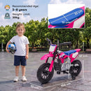 Moto Elettrica per Bambini 3+ Anni Licenza Honda CRF 450R 104x55x67 cm 12 V con Batteria al Litio e Sospensioni in ABS Rosa      