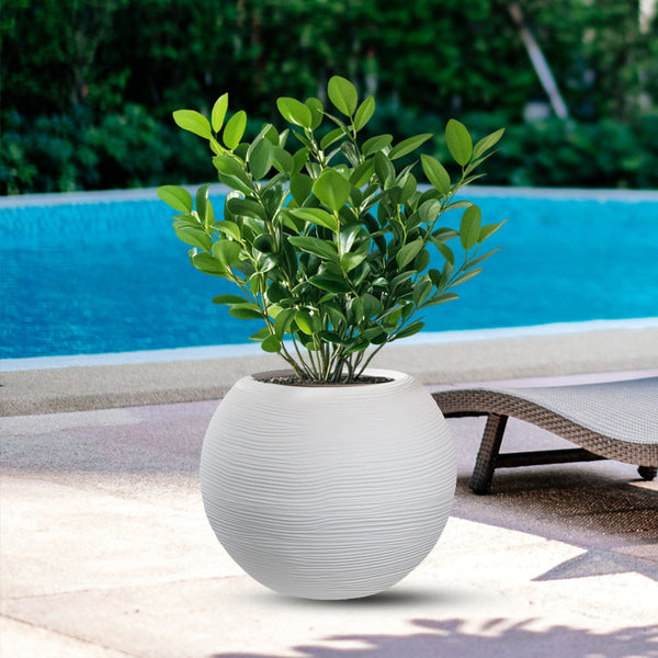 Vaso da Esterno Interno Design a Sfera Ø40x33 cm Botticelli in Resina Bianco prezzo