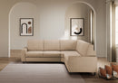 Divano Angolare 5 Posti 246x246x85 cm Sakar in Tessuto Beige