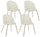 Set 4 Sedie 49x55x77 cm in Poliestere Effetto Velluto Bianco