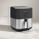 Friggitrice ad Aria Air Fryer 1700W da 6,8L con 8 Programmi di Cottura Nero  