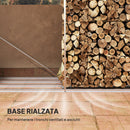 Legnaia con Struttura con Base Rialzata 240x 86x160 cm in Acciaio Galvanizzato Nero  