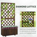 Fioriera da Giardino con Traliccio 72,5x31,5x149,5 cm in Legno di Abete Carbonizzato