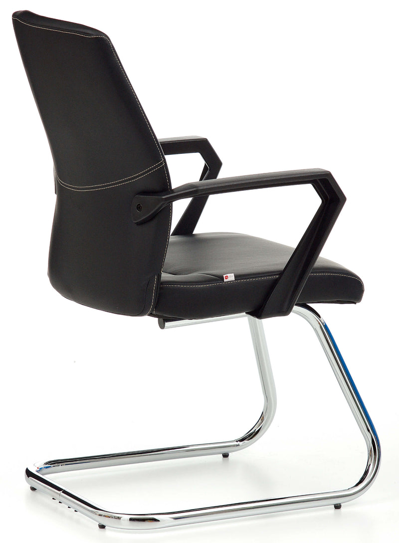 Sedia da Ufficio Visitatori in Similpelle Sake Fissa Nera