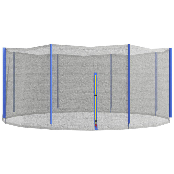 acquista Rete di Protezione per Trampolini a 8 Pali con Ingresso con Cerniera Ø366x180 cm in PE Nero e Blu