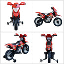Moto Cross Elettrica per Bambini 6V Rossa 