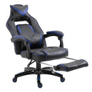 Sedia da Gaming con Rotelle in Similpelle Blu e Nero 