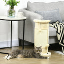 Albero Tiragraffi per Gatti max 5 Kg 34x25,5x58 cm con 2 Palline in Peluche e Sisal Beige
