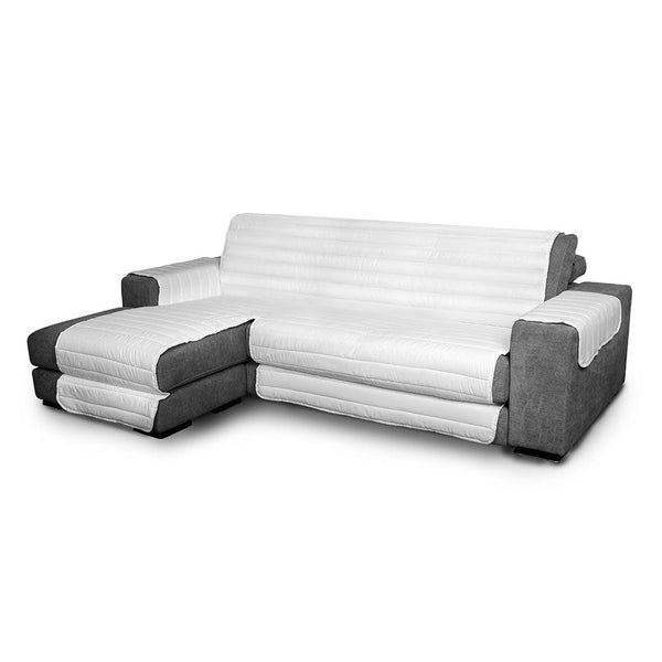 sconto Copridivano Trapuntato in Microfibra con Penisola Sinistra Bianco