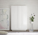 Madia Mobile Soggiorno Alto 2 Ante Jupiter 121x44x193 cm Bianco laccato lucido