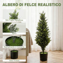 Set 2 Piante Finte di Cipresso 90 cm con Vaso e 564 Foglie in PE e PP Verde      