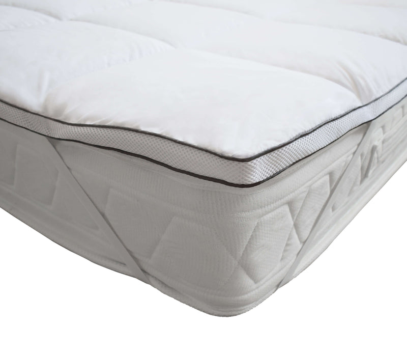 Topper Trapuntato Imbottito con Elastici Trapuntato Fancy Bianco Varie Misure