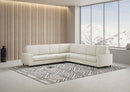 Divano Angolare 7 Posti 286x286x85 cm Sakar in Tessuto Latte