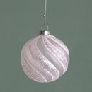 Set 6 Palline Decorative per Albero di Natale con Glitter Ø8 cm Bianco/Glitter