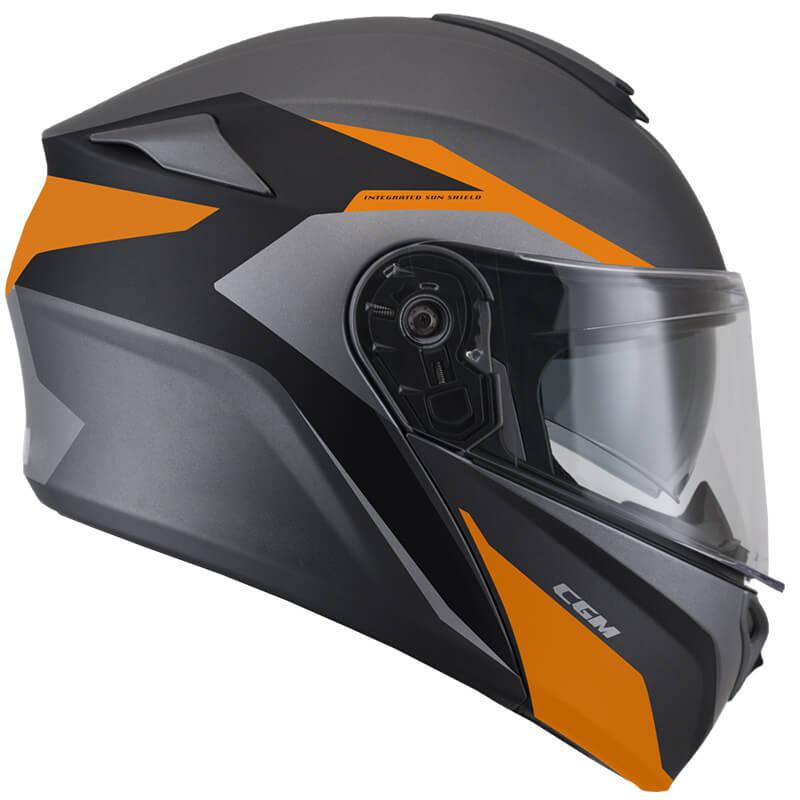 Casco Integrale per Scooter Visiera Lunga CGM Dresda 508G Arancione Opaco XS - (53-54 cm)