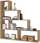 Libreria 145x29x145 cm in 9 Ripiani Melamina Rovere