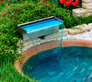 Lama d’Acqua Effetto a Cascata per Piscina o Laghetto 30x14xH10 cm in Acciaio Inox Lucido