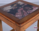 Sgabello 35x35xH75 cm in Legno Collezione Hollywood Multicolor e Marrone
