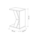 Tavolino da divano  porta computer 30x40x57 cm Naze bianco