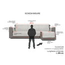 Copridivano con Penisola Destra in Poliestere e Cotone Panna Varie Misure