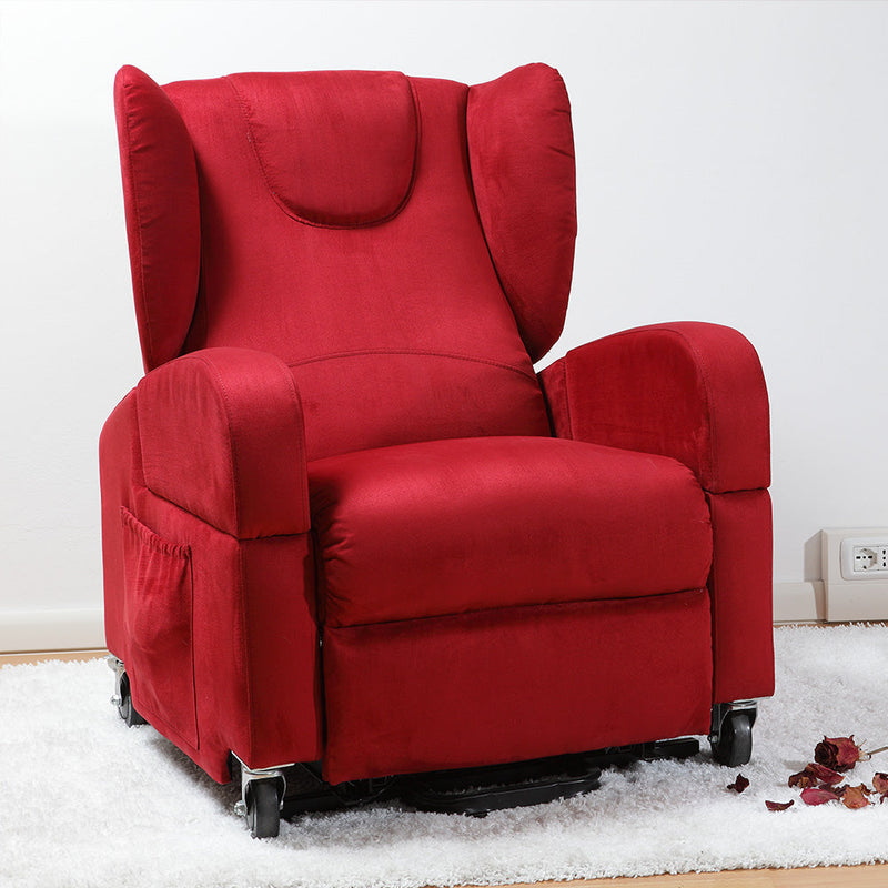 Poltrona Relax Elettrica Tamara con Alzapersona Lift 2 Motori in Microfibra Bordeaux