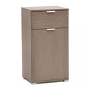 Mobiletto con 1 Anta e 1 Cassetto 45x38x85 h cm in Truciolare bilaminato Rovere Grigio