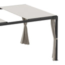 Pergola da Giardino 3x3m con Tende in Alluminio e Acciaio Beige
