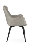 Set 2 Poltrone 56x65x92h cm Lawrence Pu Tortora 