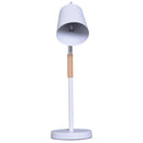 Lampada da Tavolo con Angolo Regolabile in Metallo e Legno Bianco 30x18x62 cm 