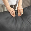 Poltrona da Salotto 74,5x75x77 cm con Cuscini Spessi in Pelle PU e Telaio in Metallo Grigio Carbone      