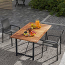 Set 2 Sedie da Giardino Impilabili 56x58x89 cm con Seduta Traspirante in Alluminio e Textilene Grigio Carbone 