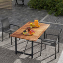 Set 2 Sedie da Giardino Impilabili 56x58x89 cm con Seduta Traspirante in Alluminio e Textilene Grigio Carbone 