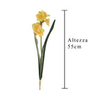 Set 6 Giunchiglia con 2 Fiori Artificiali Altezza 55 cm Giallo