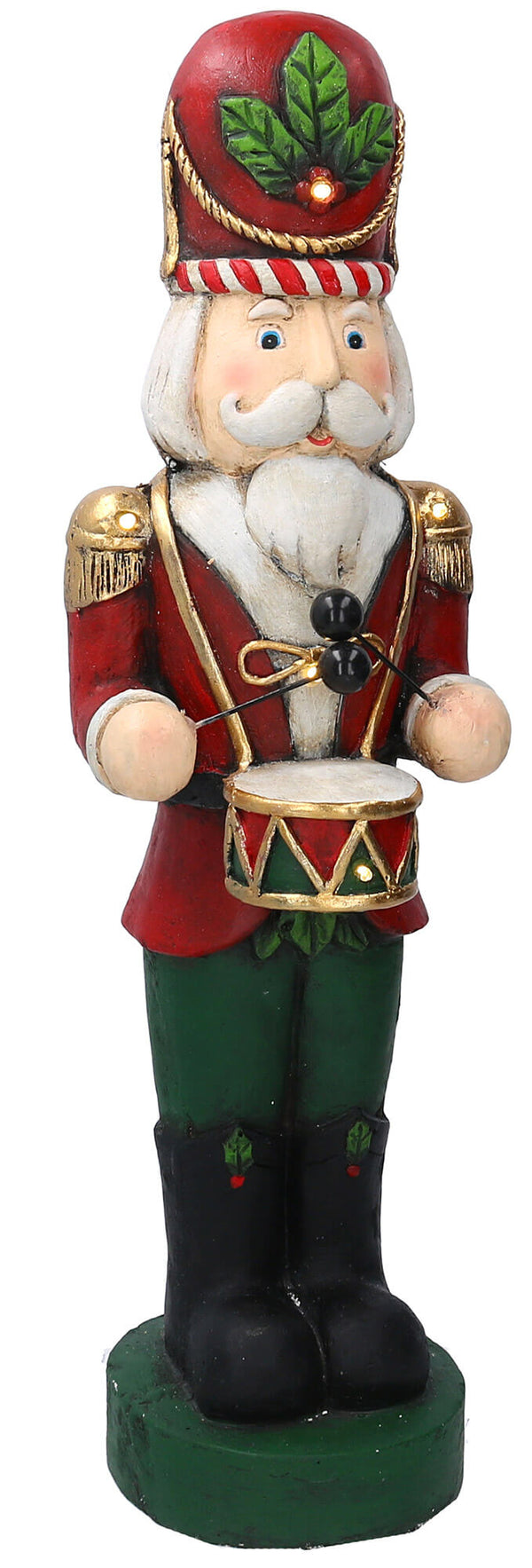 Soldatino Schiaccianoci in Resina 17x18xh62 cm con LED Decorazione Rosso sconto