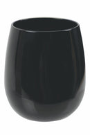 Set 6 Bicchieri Acqua in In Vetro 370 ml Villa d'Este Home Tivoli Happy Hour Shiny Black
