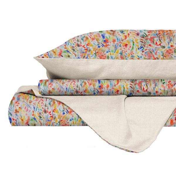 online Copripiumino Matrimoniale con Federe Stampato in Puro Cotone Gioia