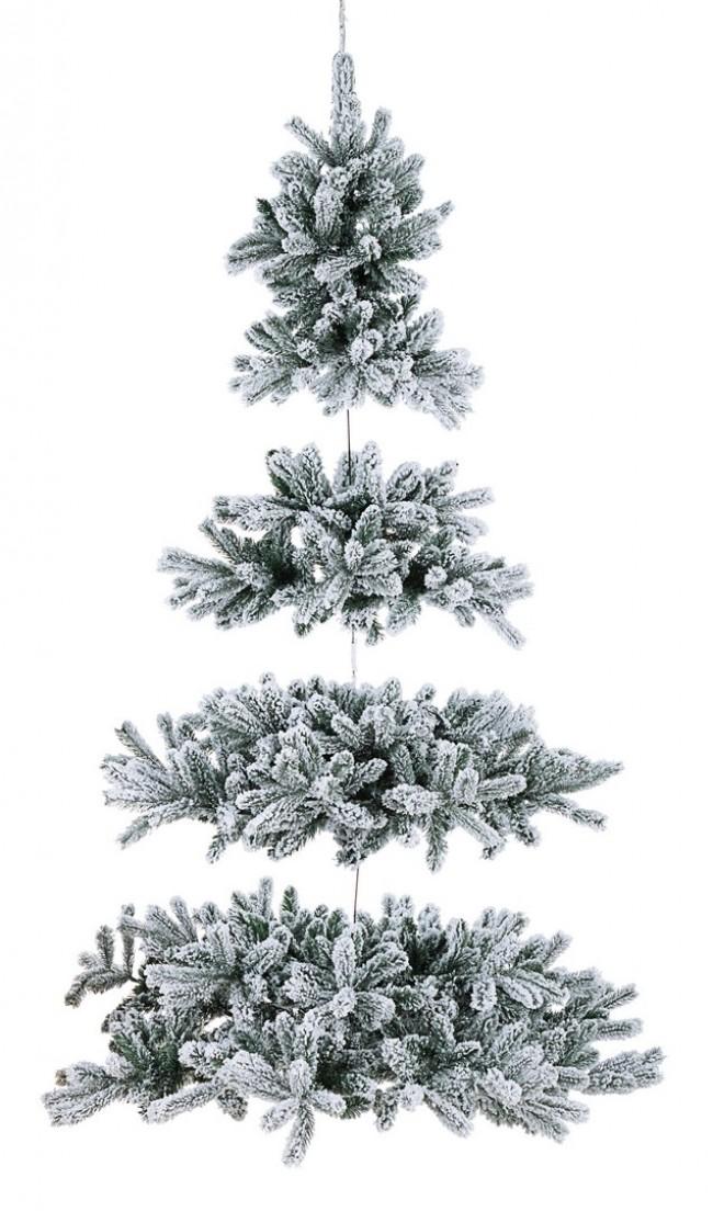 Albero di Natale Artificiale Pendente Innevato Verde Varie Misure