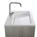 Mobile Lavatoio Sospeso Vasca Zeus in MineralMarmo Apertura a Cassettone 80x48x50 cm Grigio Cemento