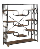 Liberia Elevator Big 122x38x141 cm in Ferro e Legno di Abete Nero e Marrone